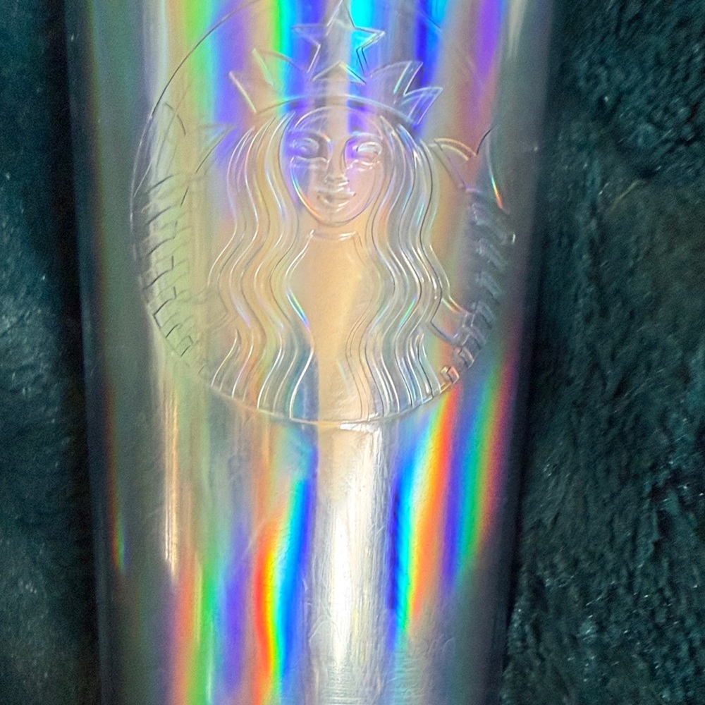 Starbucks Holographic Tumbler with Purple Lid - Picture 2 of 3